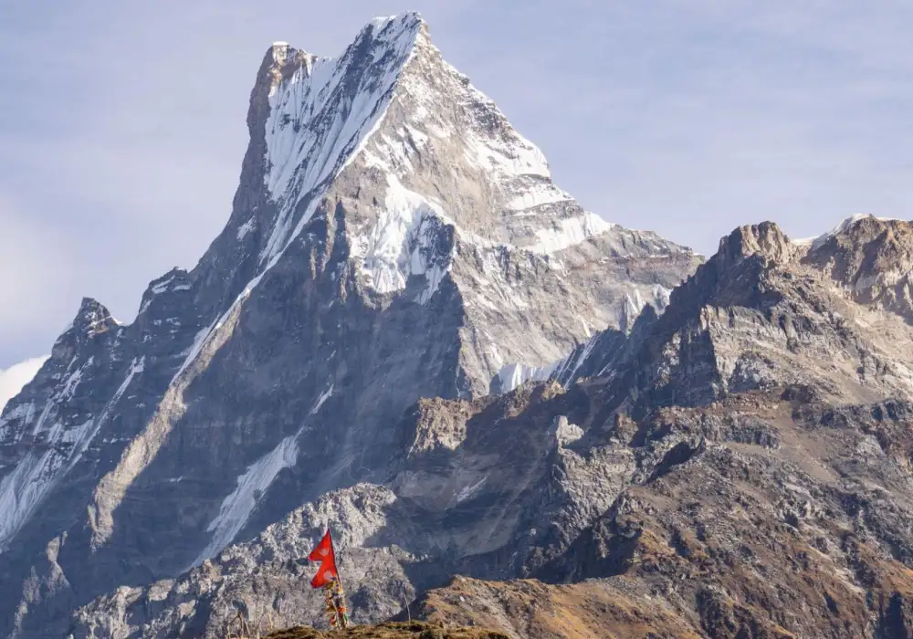 View of Fishtail Mountain - Annapurna Walk, Nepal